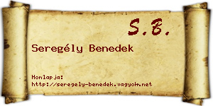 Seregély Benedek névjegykártya