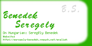 benedek seregely business card